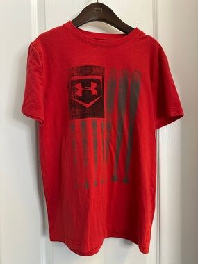 Under Armour, Red T-Shirt, Youth Medium